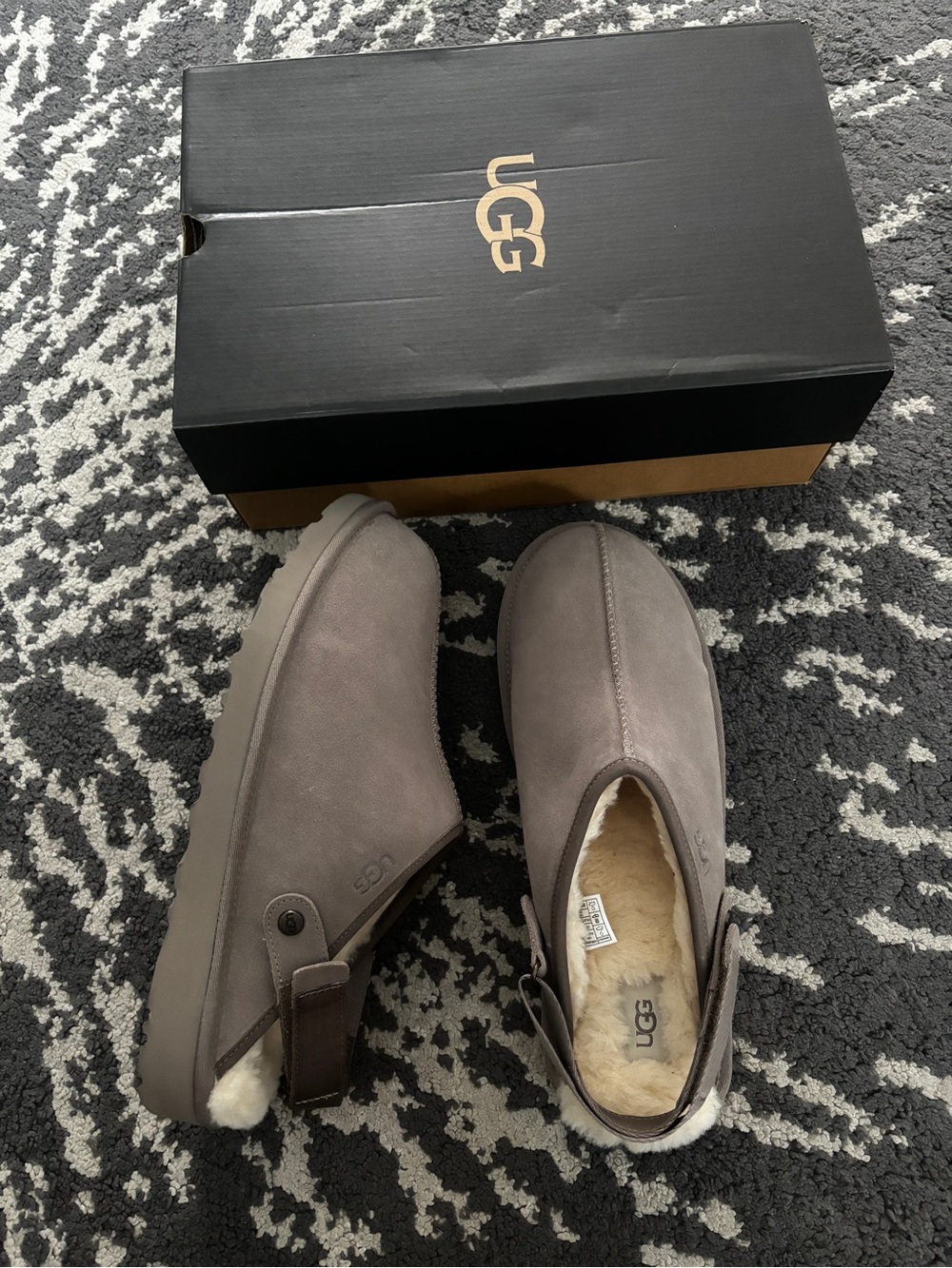 Size 13- Brand New Men's Ugg Australia Landen Clog Slipper Grey